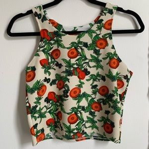 💕Vintage Oranges and Berries Crop Top